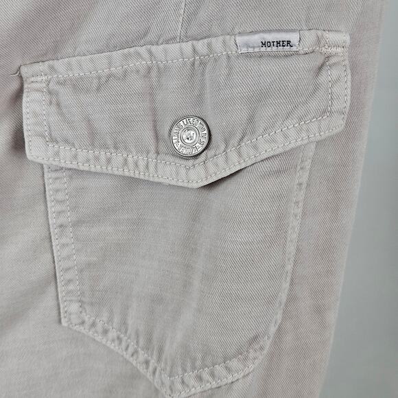 Mother Misfit Crop Ankle Jogger Mid-Rise Pants in Stone Khaki | Women's 26 - Picture 14 of 16